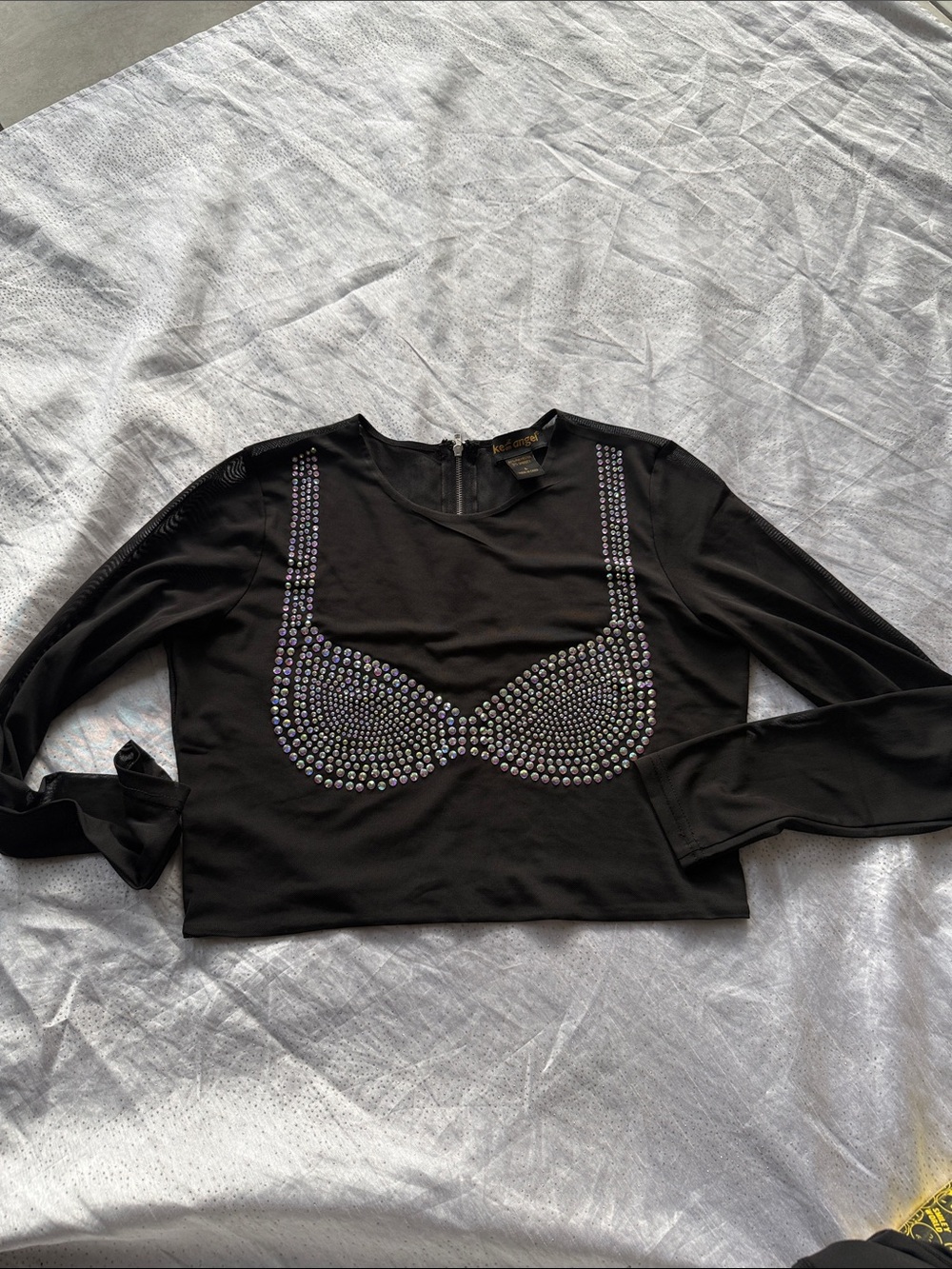 Like and angel long sleeve crop top for women size L